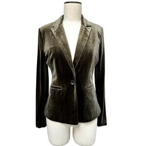 Molly Bracken Velvet One Button Blazer Khaki NWT Small